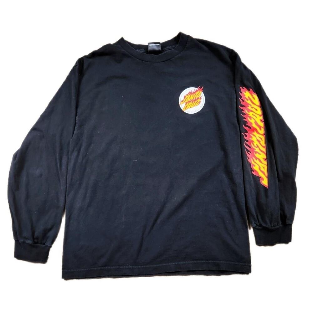 SANTA CRUZ FLAME LOGO LONG SLEEVE SHIRT CALIFORNIA SKATER PUNK EMO GRUNGE
